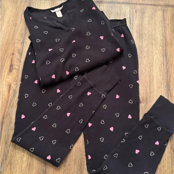 Victoria’s Secret Heart Pajamas S Small Valentines Day - Picture 1 of 14